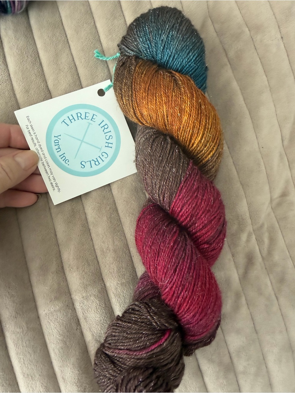 Three Irish Girls Multicolor Sparkle Yarn - Teal, Gold, Brown, Berry